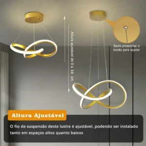 Lustre Para Sala,luminaria Teto Pendente Moderno Led Quarto - Imagem 4