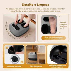 Massageador Pes Controle Remoto E Função Aquecimento Cinza - Imagem 7
