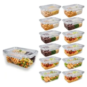 Kit 12 Potes Marmita Com Trava Lateral Freezer Microondas - Imagem 6