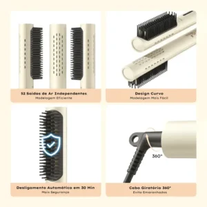 Escova Modeladora De Cabelo Gd049 Gokoco Com Ar Frio - Imagem 8