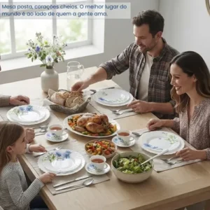 Aparelho De Jantar E Chá 20 Peças Opaline Branco Mesa Posta - Imagem 8