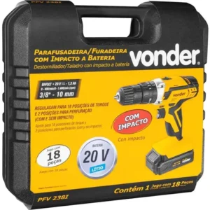 Furadeira Parafusadeira de Impacto Bateria - Pfv238i Vonder - Imagem 12