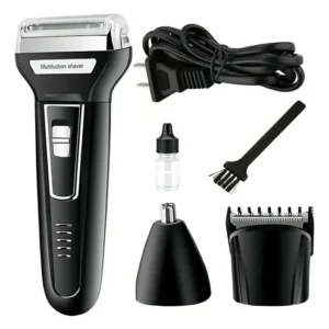 Aparador Barbeador Kemei KM-6558 Recarregável 3 Em 1 Cabeças Removíveis Bivolt - Imagem 3
