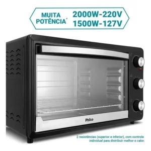 Forno Elétrico Philco 44L Preto Dupla Resistência PFE44P - Imagem 6
