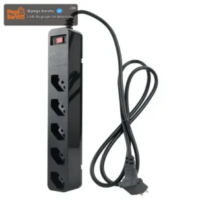 Filtro de Linha com Protetor de Surto DPS iClamper Energia 5 Tomadas 3 Pinos 10 Amperes com Tecnologia LCF Anti Raio Clamper Cor Preto - Imagem 1
