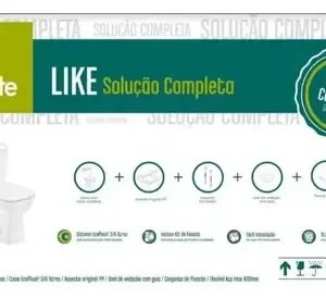 Kit Bacia Celite Com Caixa Acoplada Completo Like Branco - Imagem 5