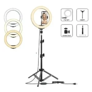 Ringlinght Led Lumi Luz Flash Estudio Profissional Com Tripe 210m Cor Preto 18W Pontokit - Imagem 2