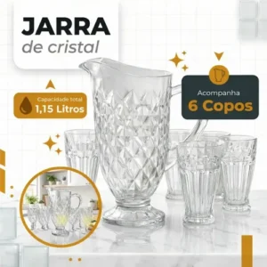 Kit Jarra De Vidro 1,15l + 6 Copos 300ml Jarra De Suco - Imagem 3