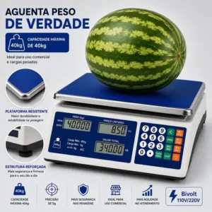 Balança Comercial Digital 40kg Alta Precisão Bateria Precisa - Imagem 7