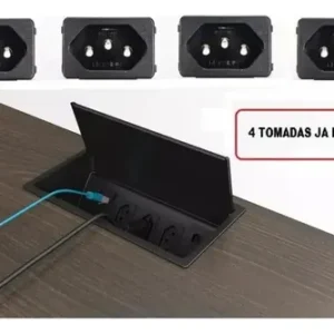 Caixa Tomada Embutir Mesa Com 4 Tomadas Full - Imagem 3