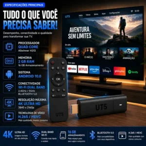 Smart Tv Box Stick 4k Android Tv C/play Store Baixa Apps - Imagem 3