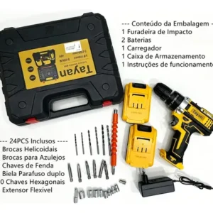 Parafusadeira Furadeira Impacto Chaves 48v 2 Baterias Maleta - Imagem 5