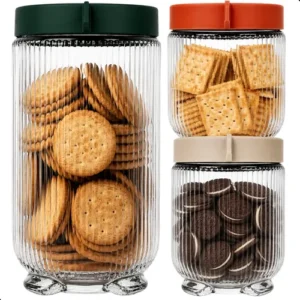 Kit 3 Potes Vidro Herméticos Gire Trava Organizador Cozinha - Imagem 10