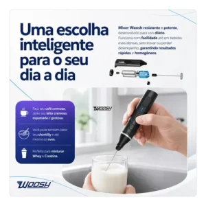 Mixer Elétrico Portátil 2 em 1 Recarregável Potente Misturador de Bebidas e Ovos 3 Velocidades Usb Batedor e Fue Fouet - Imagem 7