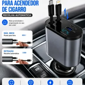 Carregador Veicular 120w Compatível Com Iphone 8 X Xr 11 12 - Imagem 3