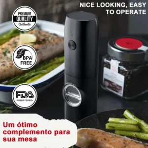Moedor De Pimenta E Sal Elétrico Usb-c Com Led E Ajuste Fino - Imagem 7