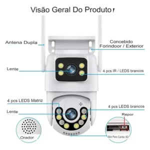 Kit 6 Camera Segurança Ip A29 Prova D'agua Lente Dupla Icsee - Imagem 4