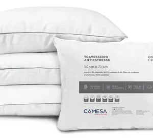 Kit 2 Travesseiros Antiestresse Carbono 50x70cm Camesa - Imagem 5