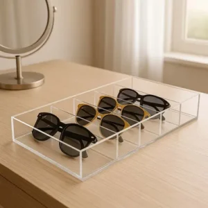 Porta Joias 6 Óculos Premium Luxo Caixa Bandeja Organizador - Imagem 6