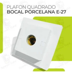 Kit 6 Plafon Quadrado Bocal Porcelana E-27 Plafonier Lustre - Imagem 10