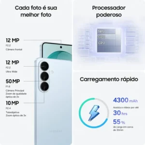 Celular Samsung Galaxy S26 5G, 512GB, 12GB RAM, Galaxy AI, Câmera Tripla de 50+12+10, Tela de 6.3" Azul - Imagem 3
