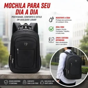 Mochila Masculina Resistente Impermeavel Alça Aço Reforçada - Imagem 4