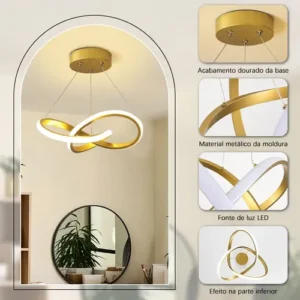 Lustre Para Sala,luminaria Teto Pendente Moderno Led Quarto - Imagem 5
