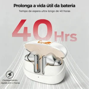 Fone De Ouvido Sem Fio Eletro mex J-87pro Tws Bluetooth 6.0, 40 Horas De Reprodução, à prova d'água IPX8, Com Microfone, Para TV, Smartphone, Laptop, Computador E Esportes Branco - Imagem 8