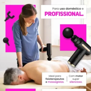 Massageador Pistola Elétrica Profissional Muscular Portátil Aparelho Fisioterapia Corporal 6 Velocidades 4 Cabeças De Massagem Alívio Dores Relaxamento Liberação Recuperação Muscular Nixzen - Imagem 5