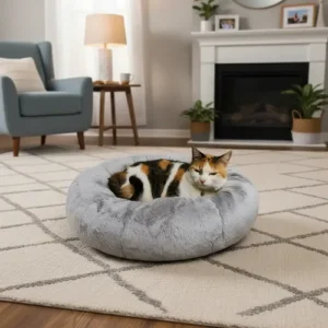Caminha De Pelúcia Pet Redonda Para Cachorros E Gatos 50x50 - Imagem 5
