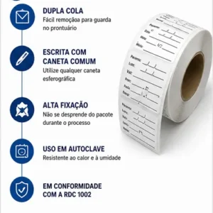 Kit 3 Etiquetas Dupla Cola Autoclave P/ Identificação Anvisa - Imagem 6