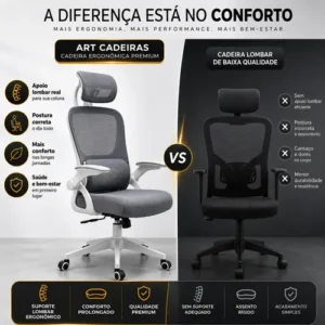 Cadeira Escritório Ergonômica Maat Brand Suporte Lombar Nr17 - Imagem 8