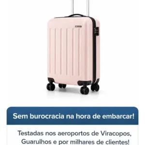 Mala De Viagem Bordo Mão Pequena 10kg Abs Cadeado 360 - Imagem 4