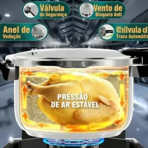 Panela de Pressão Profissional SHANYIN de Alumínio 6 L com Fechamento Externo para Indução e Gás - Imagem 3