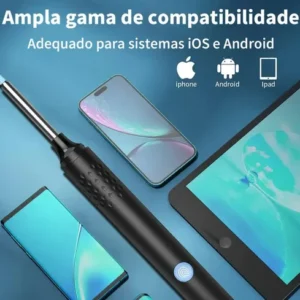 Otoscópio HD Digital com Câmera LED WI-FI para Ouvido, Nariz e Garganta + kit de Limpeza com Seringa, Android, IOS, Iphone. - Imagem 6