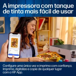 Impressora HP Smart Tank 210 com Tanque de Tinta Colorida - Com Wi-Fi - USB 2.0 de alta velocidade. Funções da impressora: Imprimir. Cor: Branco (3D4L5A) - Imagem 8