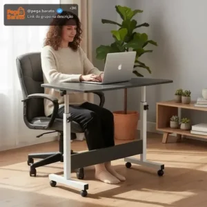 Mesa Notebook Altura Ajustável Tampo Reclinável Vie Idéale Preto - Imagem 1