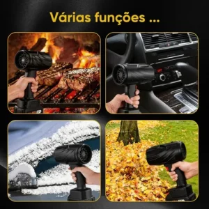 Soprador Turbo Portátil 48v Recarregável 2 Baterias Mini De Mão, Potente, Folhas Pó Limpeza Carro - Imagem 3