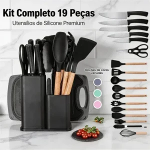 19 Peças Kit Utensilios Cozinha Tábua Em Silicone Espátula - Imagem 4