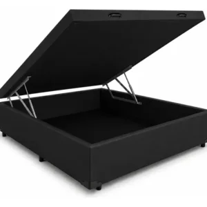 Cama Box Baú Casal Com Colchão Pillow Angel Molas Ensacadas Cor Preto - Imagem 5