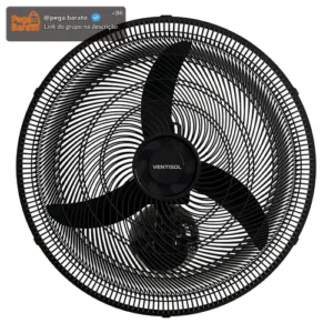 Ventilador Oscilante Parede 50cm 130w Preto Ventisol Diâmetro 50 Cm Material Das Pás Plástico Quantidade De Pás 3 - Imagem 1