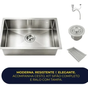 Cuba Cozinha Gourmet Aço Inox 304 Escovado 50x40 Cor Prata Brinovar - Imagem 4