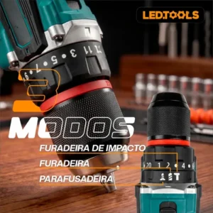Furadeira Parafusadeira Impacto 60v A Baterias E Maleta - Imagem 7