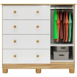Cômoda Infantil Peroba Uli 4 Gavetas 1 Porta MDF Multicolorido - Imagem 7