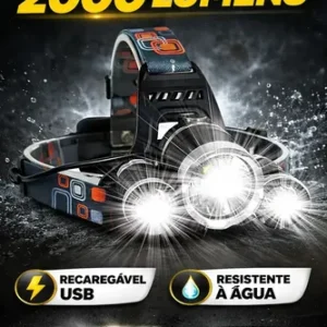 Lanterna De Cabeça Led Recarregável Farol Bike 3 Leds Zoom 300m Alta Potência Pesca Trilha Camping - Imagem 13