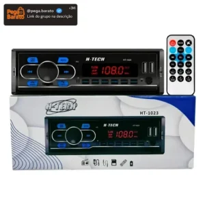 Som rádio automotivo bluetooth usb card sd aux fm mp3 H-tech - Imagem 1