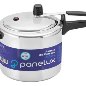 Panela de Pressão 4,5L Panelux Classic Alumínio Polido Inmetro Alça Ergonômica Fogo Médio - Imagem 4