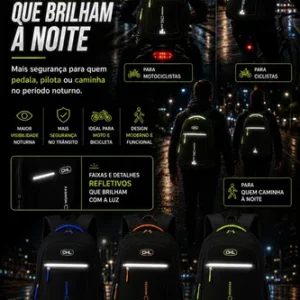 Mochila Grande Masculina Reforçada Notebook Preta Escolar - Imagem 4