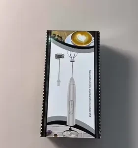 Mixer Elétrico Portátil 2 em 1 Recarregável Potente Misturador de Bebidas e Ovos 3 Velocidades Usb Batedor e Fue Fouet - Imagem 14