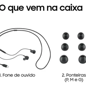 Fone Samsung Akg Usb Tipo-c Com Fio E Controles - Samsung Cor Preto - Imagem 2